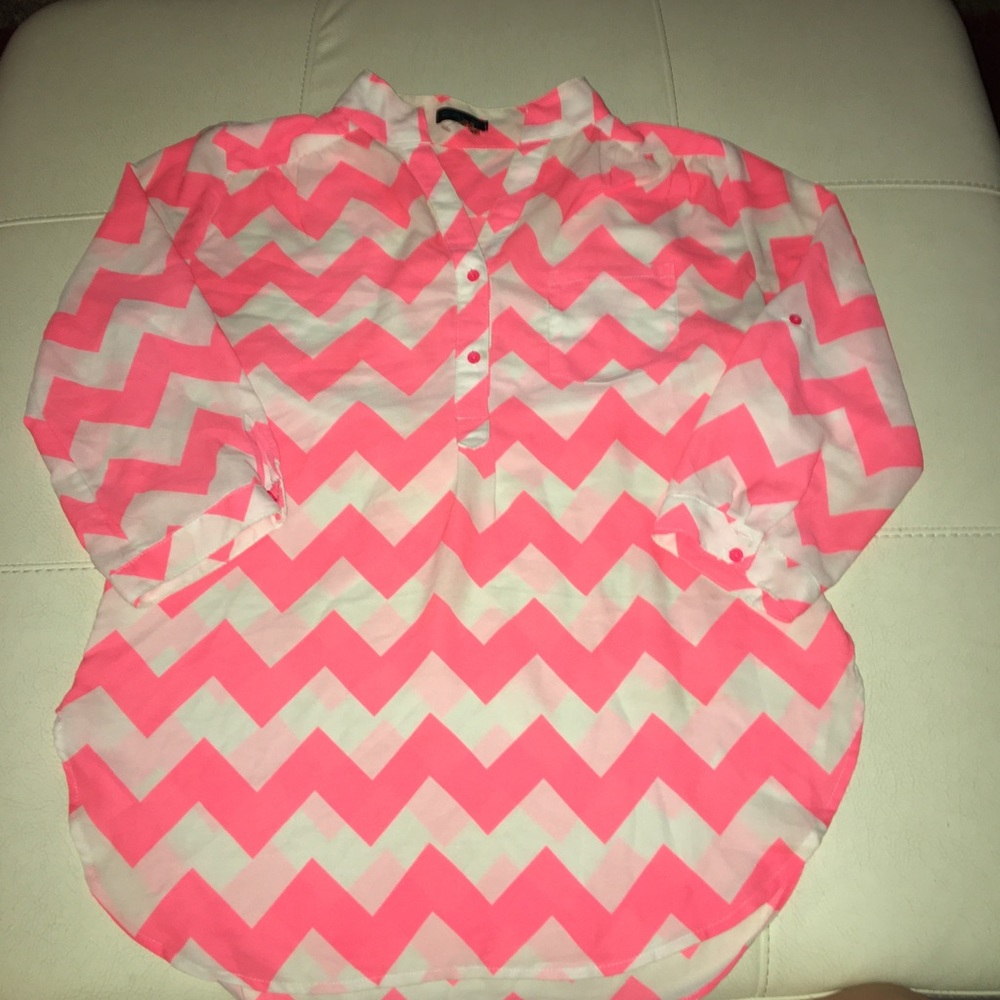 Sheer Half Button Top
